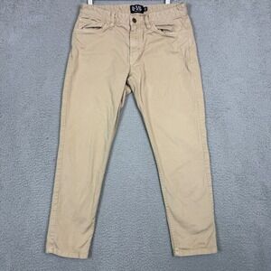 U-510 Under 5'10 Men Khaki Garment Dyed Chino Pants 30x26 Tan Slim Straight